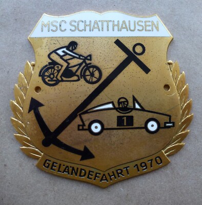 Badge auto car German Rally #649 1970 MSC Schatthausen Gelandefahrt Rallye