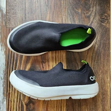 OOFOS OOmg eeZee Low-Top Recovery Shoes Stretch Canvas Black Women EU38 US7