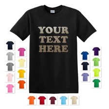 PERSONALIZED CUSTOM PRINT YOUR OWN METALLIC TEXT ON A T-SHIRT TEE MEN'S