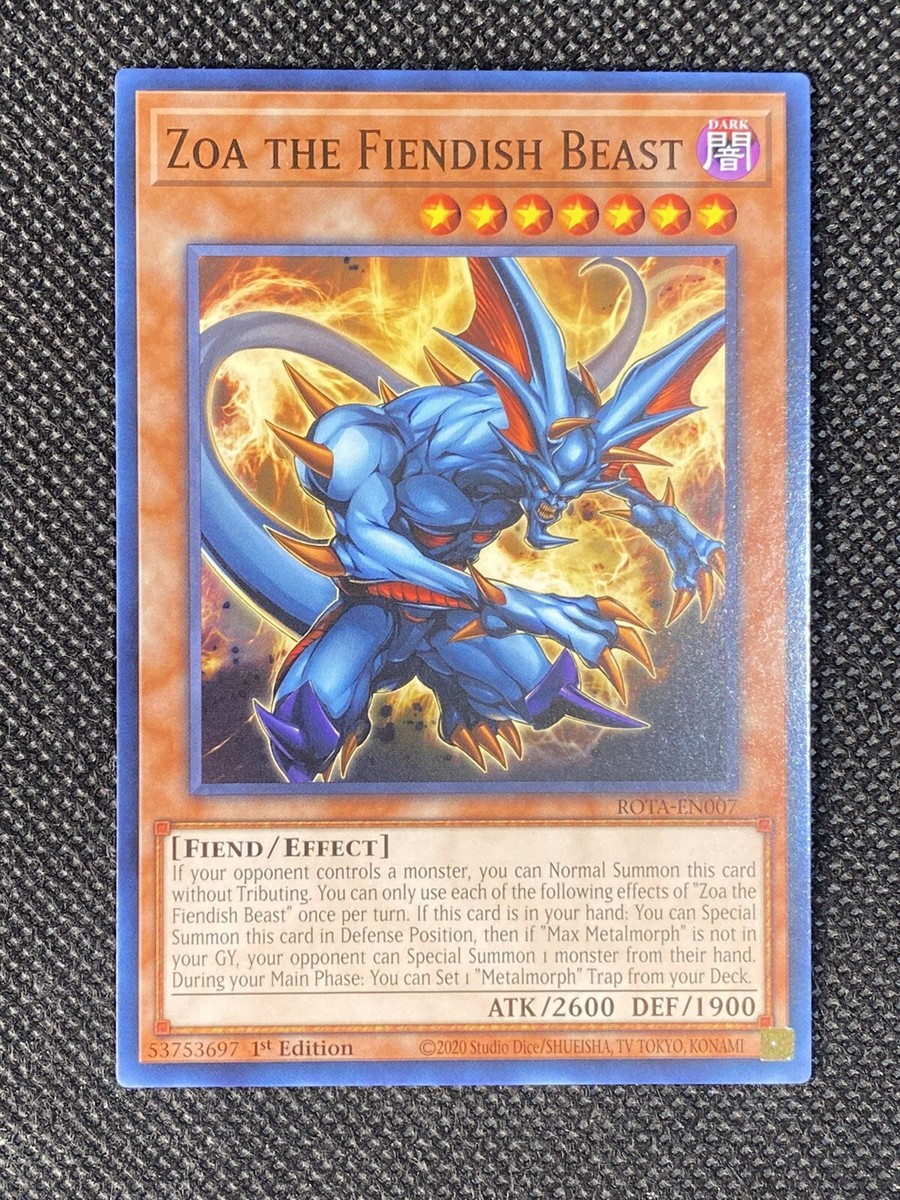 3x YuGiOh! - Zoa the Fiendish Beast ROTA-EN007 Common 1st Edition