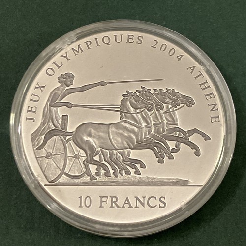 2 Coin Set 2001 Ghana 500 Sika & 2001 Congo 10 Francs 2004 Athens Olympics Horse - Picture 2 of 11