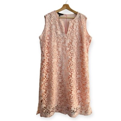 MING WANG Floral Lace Sheath Dress Pink Size XL NEW