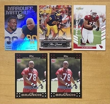 Alan Branch Rookie Lot Of 5 Mixed Brands 2007 Football Arizona Cardinals NM+