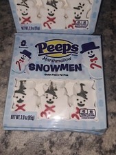 (2) Pks. Peeps Marshmallow Snowmen Candy! 3.0 Per Pk. BB 12/2026