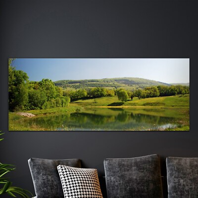 Wand-Bild Kunstdruck aus Hart-Glas 125x50 Landschaft in der Region Limousin
