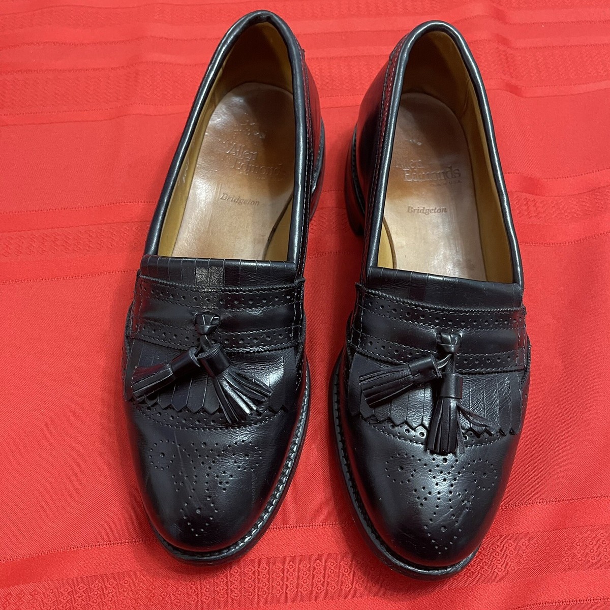 Allen Edmonds Bridgeton Black Brogue Tassel Kiltie Loafers  display picture 1