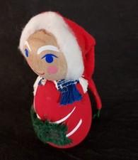 Vintage Scandinavian Wood Santa Mrs Claus Christmas Figures Denmark Tomte Nisse