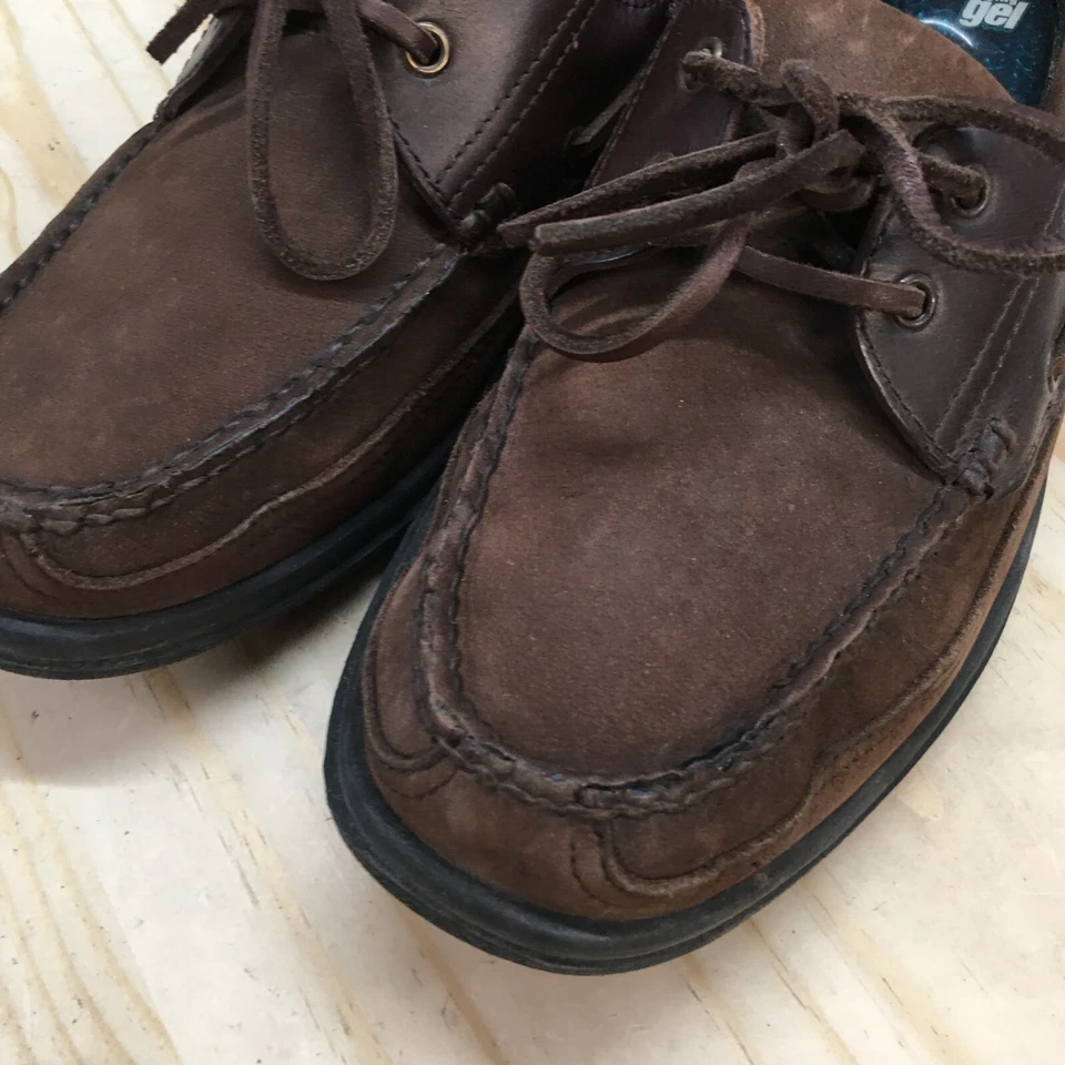 Ботинки лодочные мужские Dr. Scholls 10,5 M боковые коричневые кожаные на шнуровке комфортные повседневные - Изображение 4 из 4