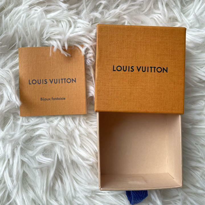Louis Vuitton Necklace Women Logo Monogram Gold LV Authentic Rare W/Box