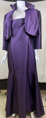 Women's Formal Evening Dress, Silk Wool Blend Purple Dress With Jacket,  Size 12 | eBay