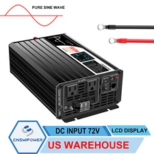 1500W Peak 3000W Pure Sine Wave Power Inverter 72V DC to AC 120 for truck/car/RV