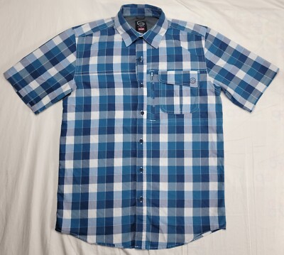 Wrangler Atg Shirt Men's Size Small Regular Fit Vented Fishing Plaid 