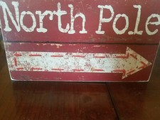 North Pole wood sign Christmas Decor-Brand New-SHIPS SAME BUSINESS DAY
