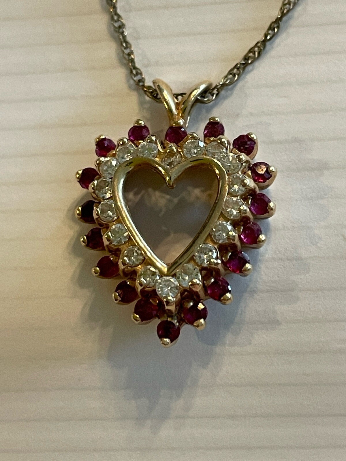 2Ct Round Lab Created Red Ruby Heart Pendant 14K … - image 10