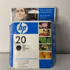 Genuine HP 20 Black Ink Cartridge Factory Sealed In Box - Exp 06/2010   