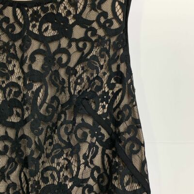 ANN TAYLOR LOFT Black Lace Sleeveless Shift Dress Work or Party LBD