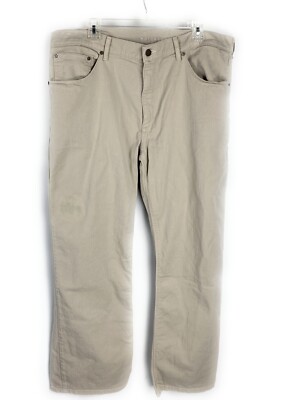 Mott & Bow Jeans Beige Zip Fly Straight Stretch Cotton Blend Size 42 X 32