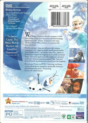 Frozen DVD 2013 Kristen Bell Idina Menzel Jonathan Groff Josh Gad