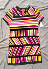 Missoni Target Collab Dress Womens Med Pink Stripes Short Sleeve Knit Lined Y2K