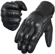 Leather Motorcycle Gloves for Men and Women  Touchscreen  Full Finger  Goa...
