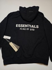 Fear of God Essentials Black Fleece Hoodie FW24 Men Size-Stretch Limo XS-XL