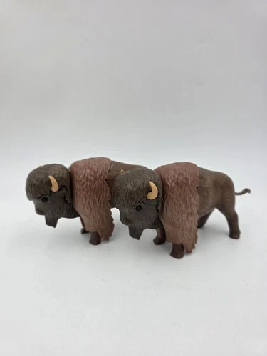 Vintage Playmobil Buffalo Bison Lot Of 2 Geobra 1988 Figurine VGC See Photos