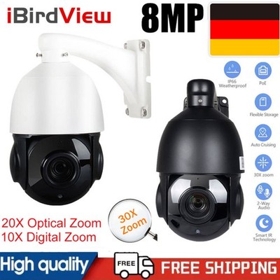 IBirdView 8MP 30X Optical Zoom POE IP PTZ IP66 Speed Dome PTZ Kamera 2 Way Audio