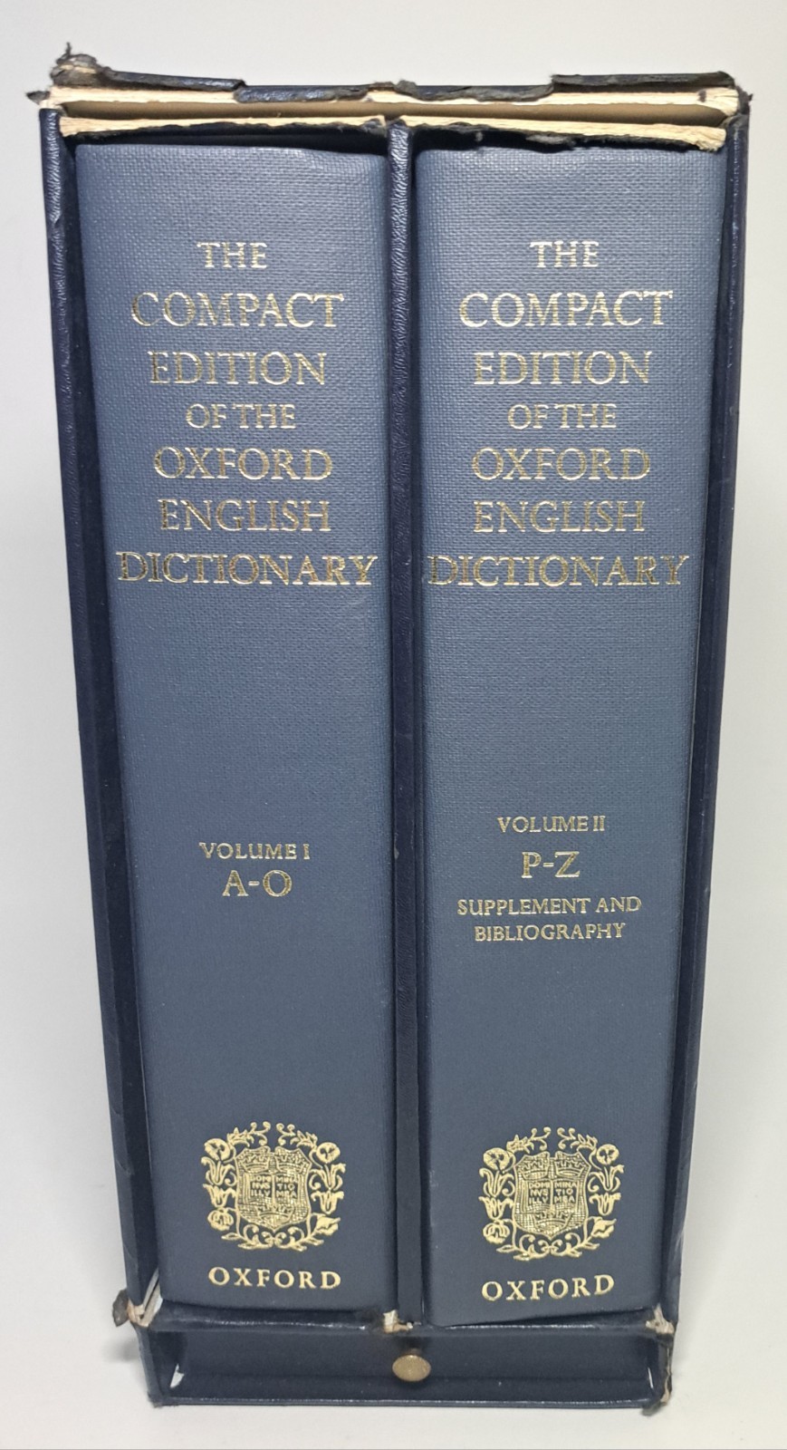 The Compact Edition Of the Oxford English Dictionary 2 Vol Set No Magnifier