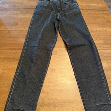 Vintage Bonjour Black Denim Jeans High Rise Straight Leg Made in USA Size 4