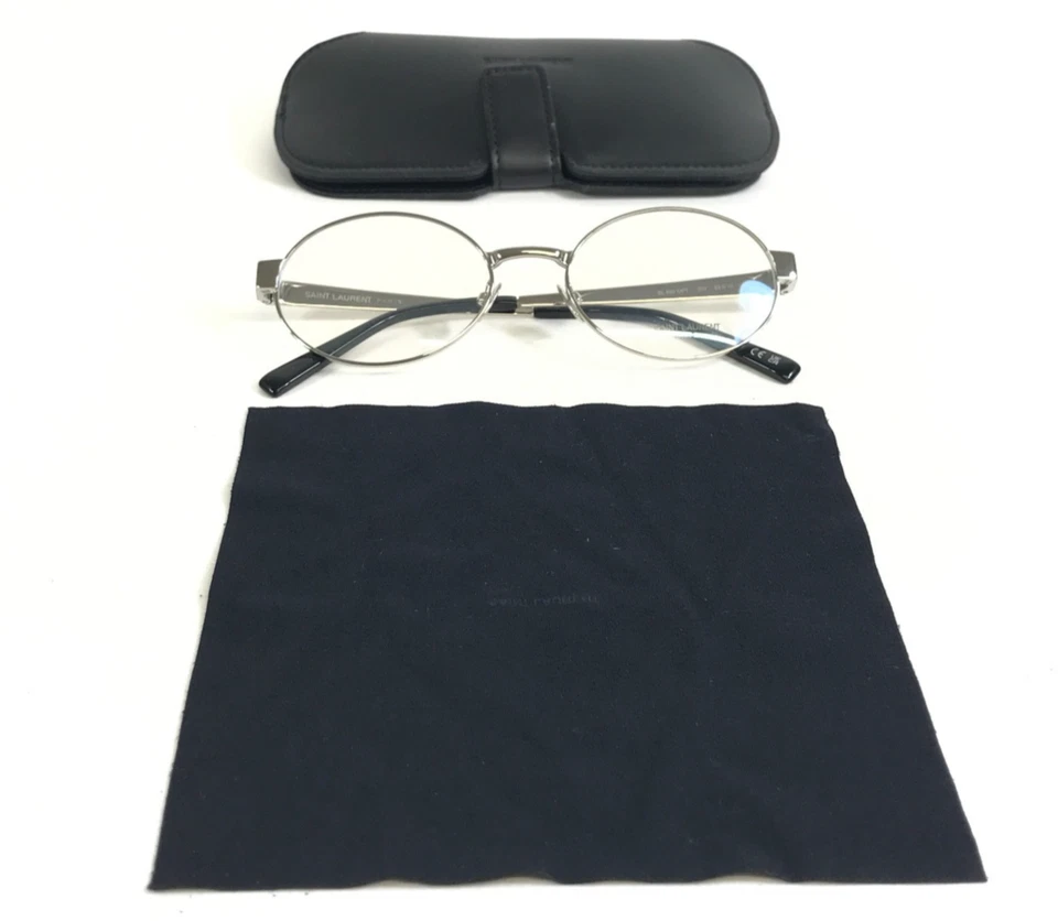 Monturas para gafas Saint Laurent SL692 OPT 001 borde de alambre ovalado plateado 55-19-145 Foto 2 de 4