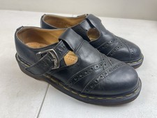 Vintage Dr Martens Mary Jane Leather Black Size 5 Made In England 8298