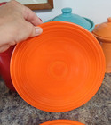Vtg Lot/4 Genuine FIESTA HLC USA Luncheon Plates 9.5" D ~ Radioactive Red Orange — photo 8