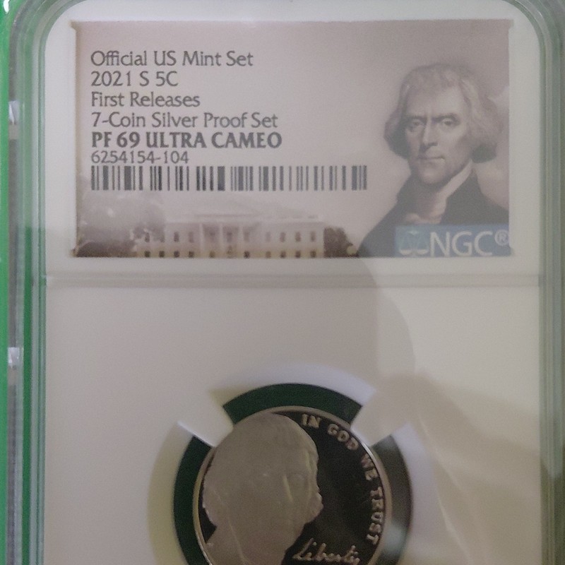 NGC PF69 Ultra Cameo 2021-S 5C 7-Coin Silver Proof Set First Releases