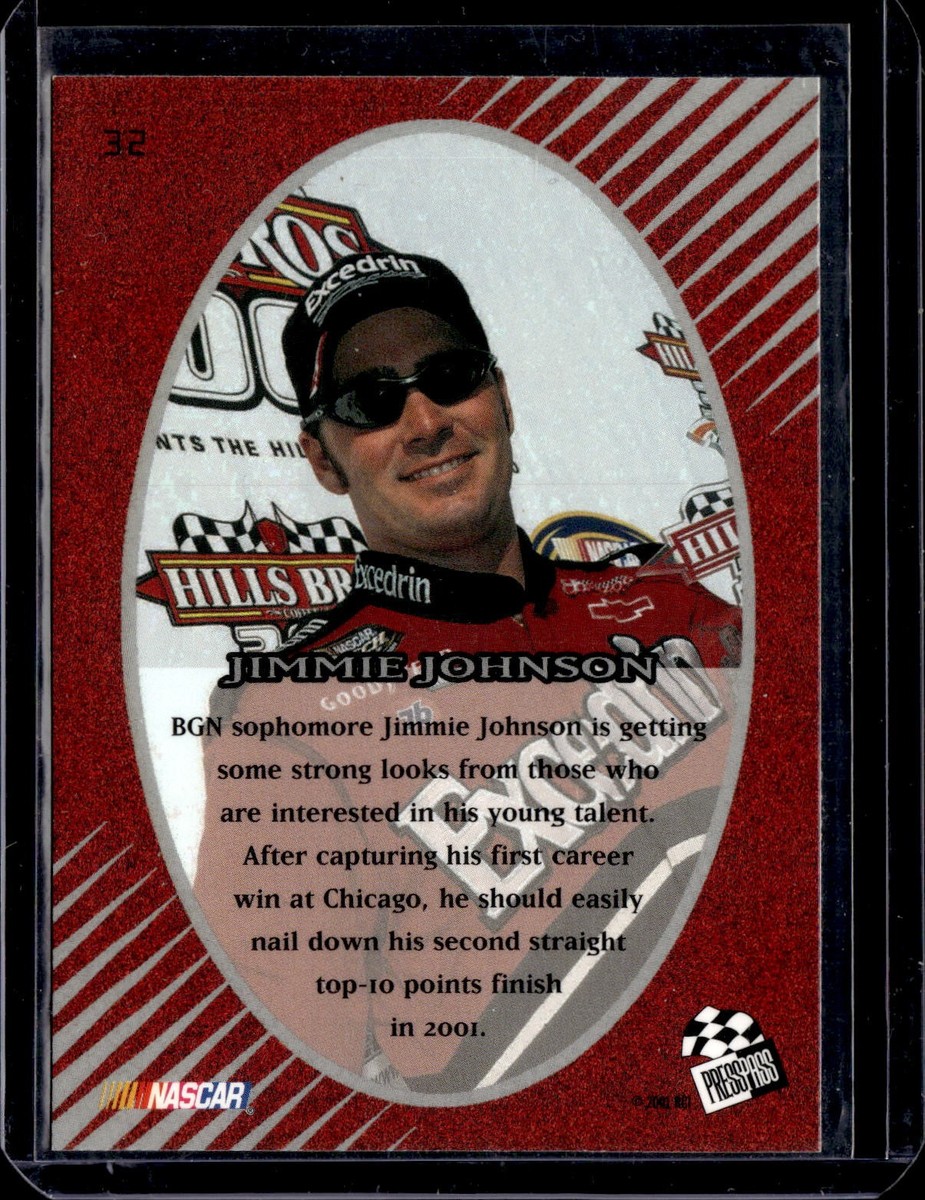 2001 Press Pass Optima #32 Jimmie Johnson Rookie RC NASCAR (HOF