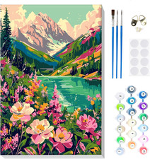 MOGTAA Paint by Numbers for Adults Beginner with Frame, Mountain Paint by Number