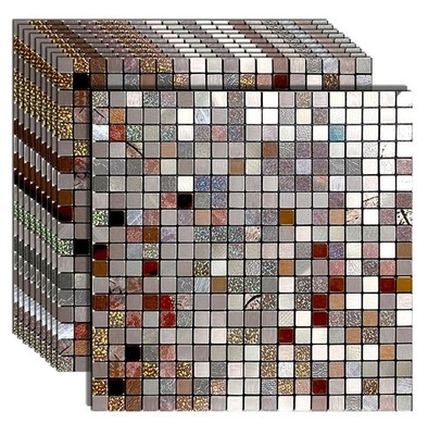 Peel and Stick Metal Backsplash Tile Stick on Kitchen 3D Wall Decor Aluminum ...