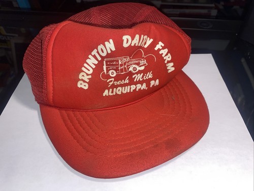 Vintage Brunton Dairy Farm “Fresh Milk” Aliquippa,PA Snap Back Hat 1950s60s