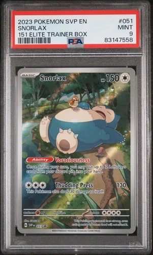 2023 POKEMON SVP EN-SV BLACK STAR PROMO 151 ELITE TRAINER BOX #051 SNORLAX PSA 9