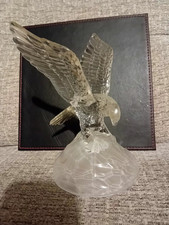 Vintage Cristal d'Arques France 24% Lead Crystal Eagle Figurine w/ Frosted Base