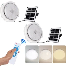 4-1pcs Solar Powered Ceiling Pendant Light Remote Indoor Outdoor Lamp Waterproof