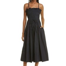 Ulla Johnson - Lisbet Smocked Tie-Waist Midi Dress