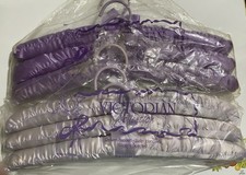Lot Of 6 New Satin Padded Clothes Hangers 3 Light And 3 Dark Lavender