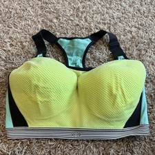 Victoria's Secret VSX Sports Bra 34DDD Pink Wired Padded Zip Front Racerback