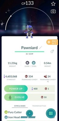  Pokémon Go Shiny Pawniard  