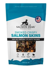 Salmon Snax Smoked Crispy Salmon Skin Premium Dog Treats, 12 Ounce GLUTEN FREE