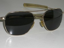 58-20 5 1/2" VINTAGE AMERICAN OPTICAL GEP UV CRYSTAL PILOT-AVIATOR SUNGLASSES