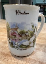 Viletta Windsor Ontario Canada Souvenir Mug Floral Scenic Collectible Vintage