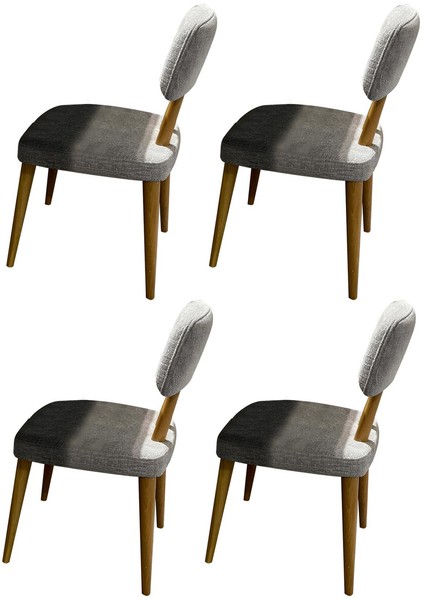 Graue PolsterstüHle Stilvolle HolzfüßE Designer 4X KüChenstüHle-image