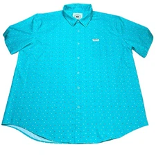 Surly Brewing Co Shirt Teal Work Mens XXL Fruit Minnesota Button Up Short Sleeve