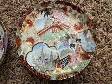 Vintage Japanese Handpainted Plate Set Of Two
